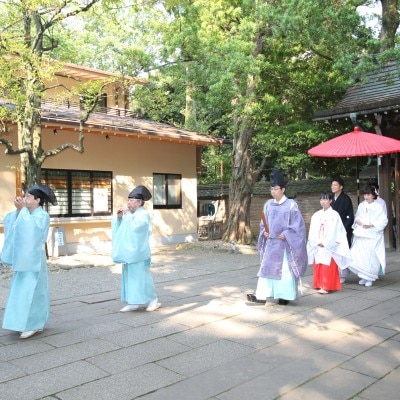 赤坂氷川神社での神前式を行いました！夏なので暑かったですが、いい思い出です♪