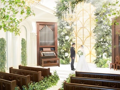 Flower Chapel 緑と花のアーチの印象的な空間で永遠の愛を誓う感動挙式