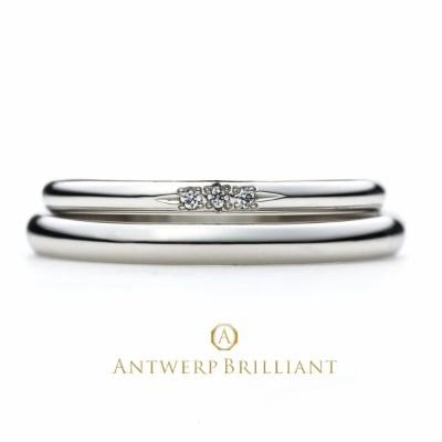 シンプルで人気の高いダイヤモンド3石の結婚指輪：アステリズム