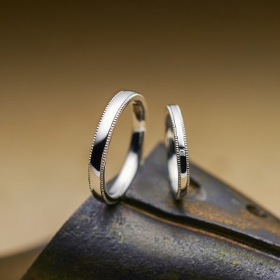 【手作り結婚指輪２６】ワックスコース（ミル打ち）