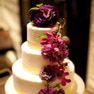 ノーブルな紫に優しげなグリーンの配色でシンプルなケーキがシックでスタイリッシュに