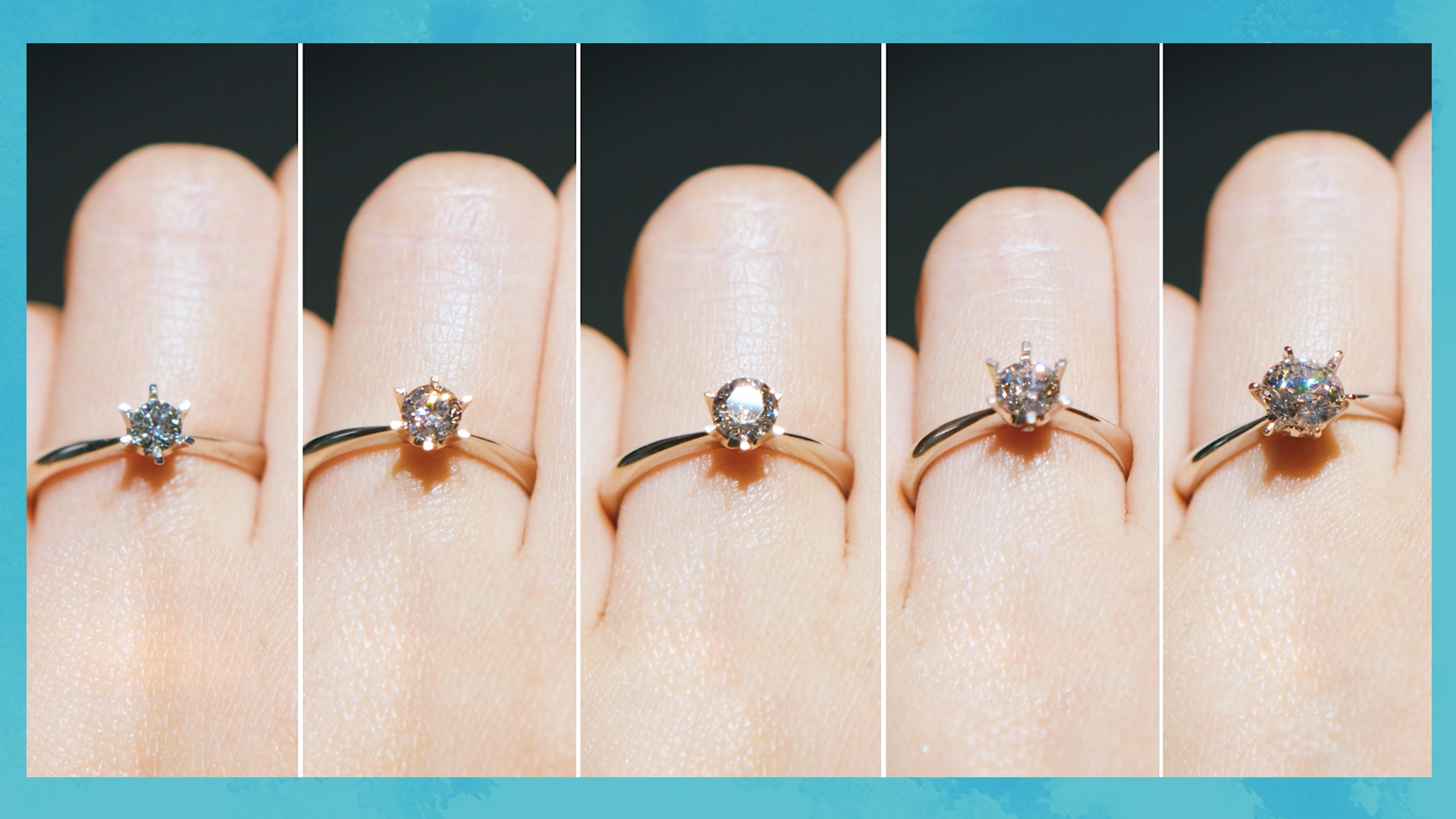 カラット別大きさ比較！】ダイヤモンドのサイズはどう選ぶ？｜結婚指輪