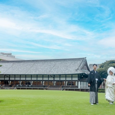 明治記念館が誇る素晴らしいロケーションでのフォトウエディングも可能です<br>【披露宴】フォトウエディング