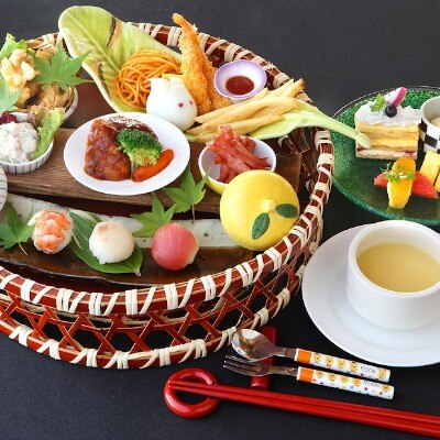 お子様　お料理　一例<br>【料理・ケーキ】和と琉球を融合させた琉球会席を振舞って