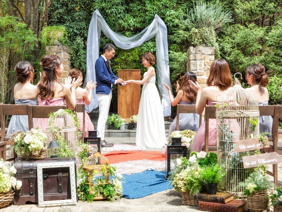 挙式 海外のようなガーデンでの人前式のフォト 写真10枚 Garden Wedding Arcadia Kokura ガーデンウェディング アルカディア小倉 アルカディアグループ マイナビウエディング
