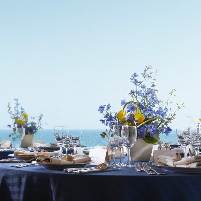 海にぴったりのテーブルアレンジメントで<br>【披露宴】【オーシャンスタイル】オーシャンブルー（最大80名様）