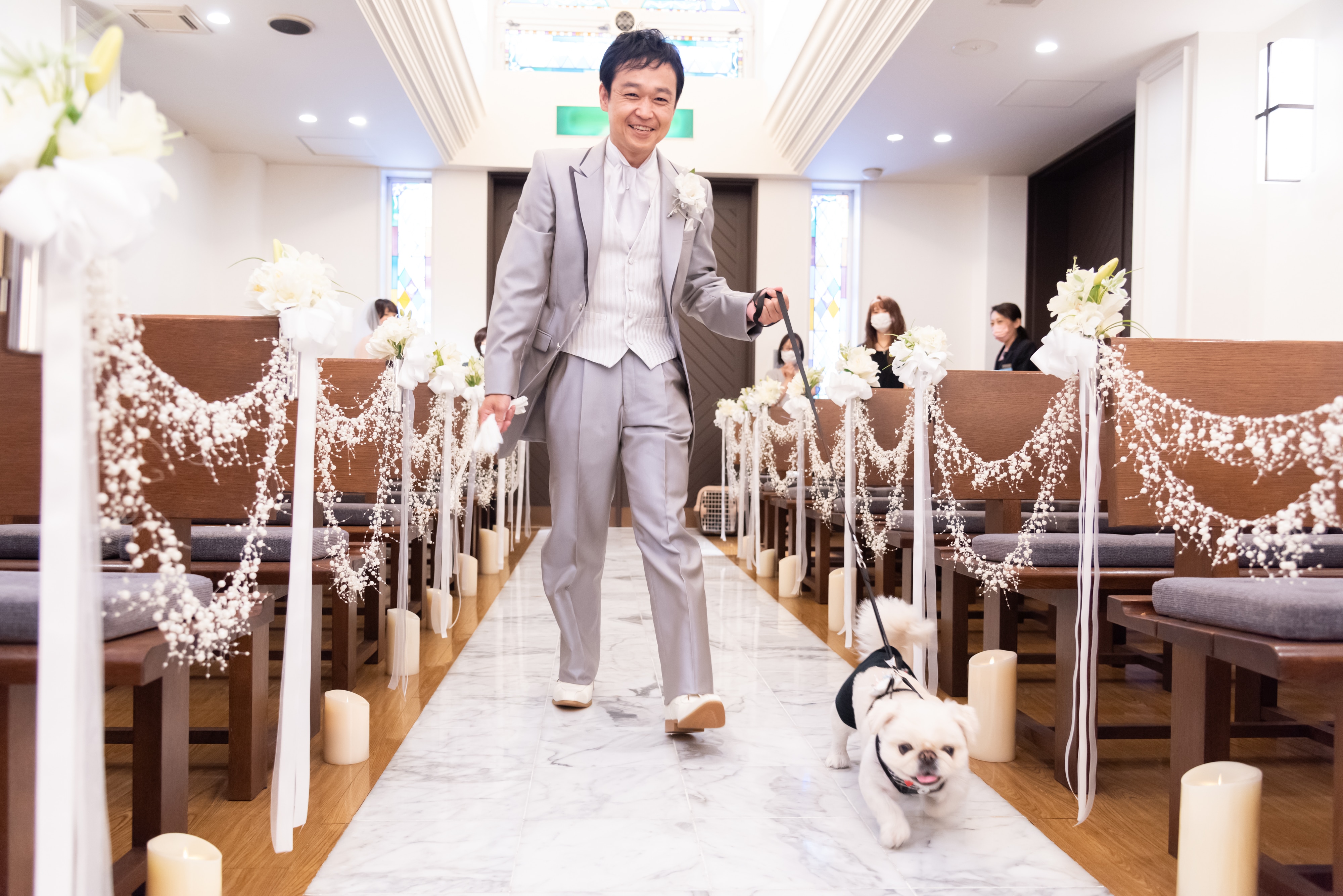 犬入退場