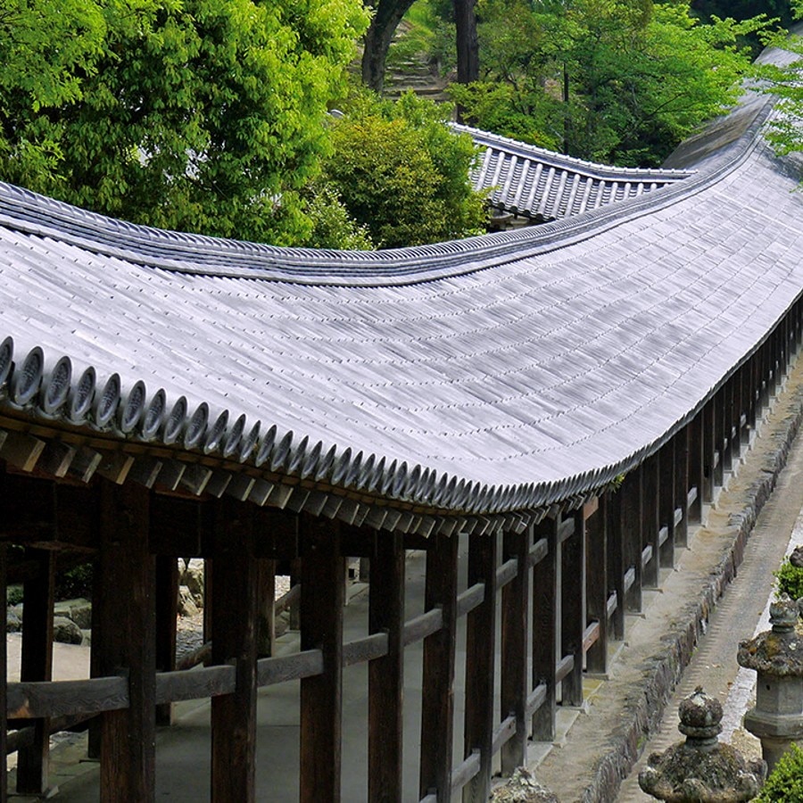 見所の一つ300mの廻廊が撮影舞台に。歴史的建築で夫婦の歴史を刻む幸福を味わって