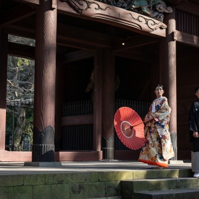 鎌倉ならでは！歴史ある神社仏閣でのロケーションフォトも可能<br>【ドレス・和装・その他】ロケーションフォト