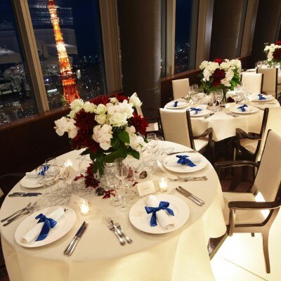 <br>【披露宴】東京タワーを目の前に、ゲストとの距離が近くアットホームなパーティがかなう【着席～83名】