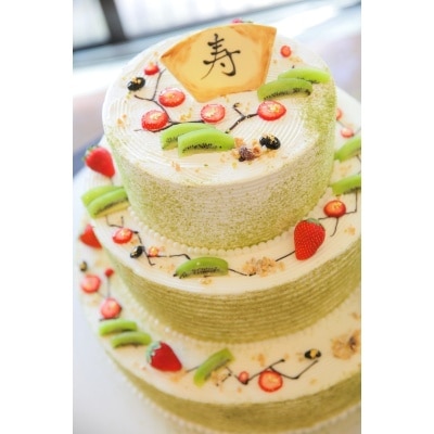 和婚に最適な『和のウェディングケーキ』キウイやイチゴで松や梅・抹茶などで和を演出<br>【料理・ケーキ】ウエディングケーキ