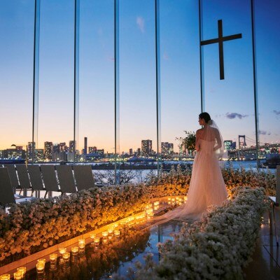 <br>【挙式】ルーチェマーレ　東京タワーとレインボーブリッジ、青い海、青い空を一望