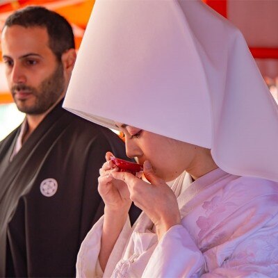 <br>【挙式】日本古来の衣装に身を包み臨む神社挙式