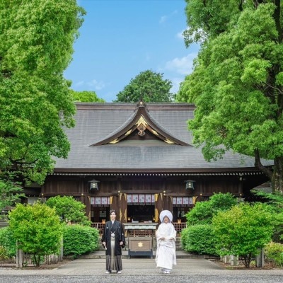 名古屋総鎮守としてこの地を守り続ける「若宮八幡宮」。緑あふれるロケーションも魅力<br>【挙式】挙式（若宮八幡宮）