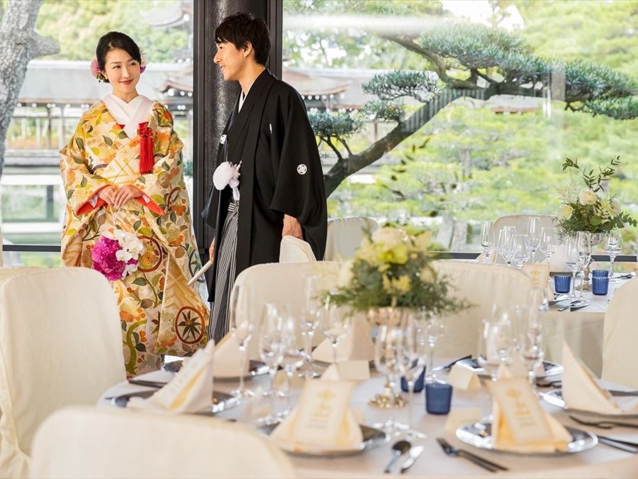 披露宴 迎賓殿 着席 116名のフォト 写真14枚 平安神宮会館 マイナビウエディング