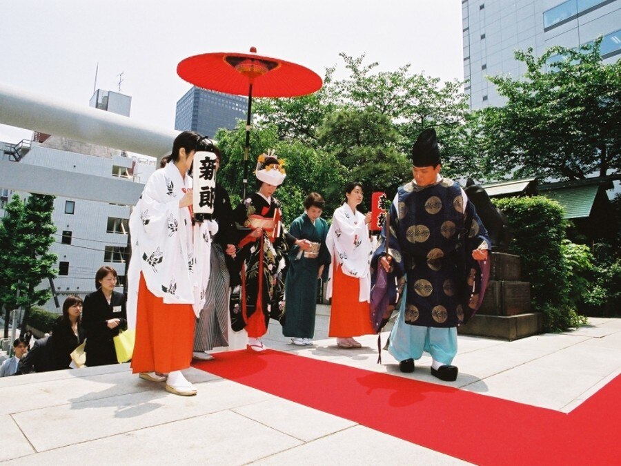 挙式 芝大神宮 一千年の歴史を誇る芝大神宮での神前結婚式のフォト 写真14枚 ホテル メルパルク東京 マイナビウエディング