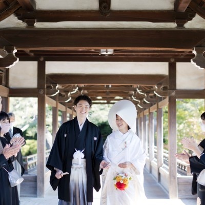 ご結婚式ご当日の写真撮影<br>【庭】神苑：フォトスポット