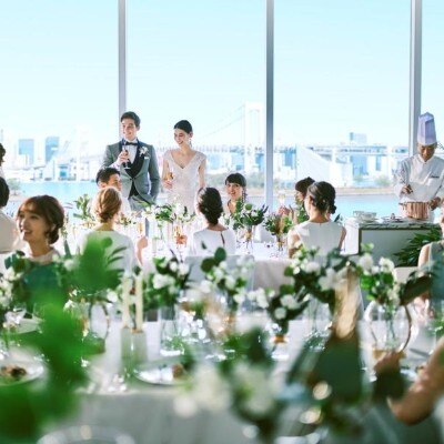 <br>【披露宴】ルミナス（着席人数110名）東京タワー・レインボーブリッジ・海・空を一望！