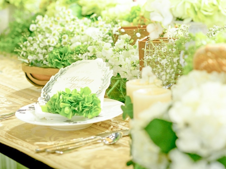 披露宴 装花 テーブルコーディネートのフォト 写真50枚 二条城チャペル セント アベニール マイナビウエディング