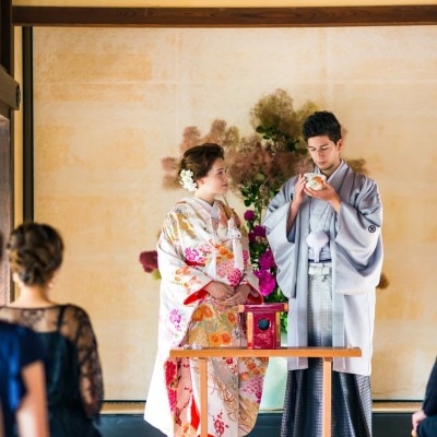 日本伝統茶道の心を取り入れた「茶婚式」<br>【挙式】選べる和婚　～掛川城～　フルサポート