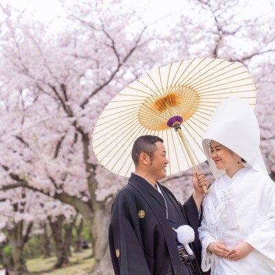 岡山後楽園 満開の桜で和装フォト<br>【外観】外観・ロケーション撮影