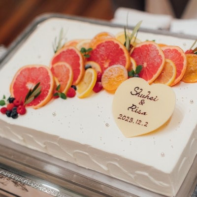 <br>【料理・ケーキ】お二人のアイデアを形にしたウェディングケーキ