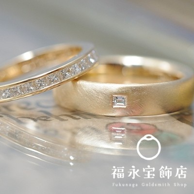 プリンセスカットを敷き詰めたフルエタニティ 結婚指輪 Id 福永宝飾店 マイナビウエディング