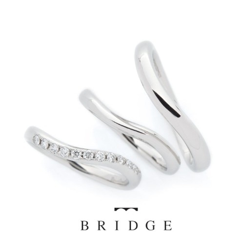 つむぎはブリッジ銀座の人気結婚指輪シンプルモダンで人気ダイヤモンドアレンジ可能１