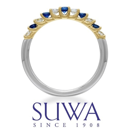 SUWA 】スワ プラチナK18 サファイア ダイヤモンド エタニティリング