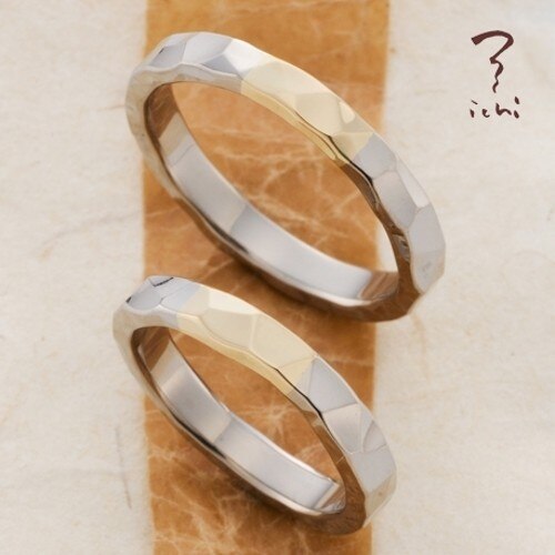 ichi】鎚目／つちめ（金挟み pt）（結婚指輪） ID12653 | ichi | マイ