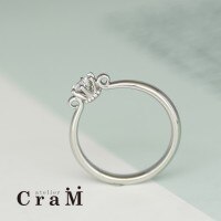 【オーダーメイド婚約指輪】冠のようなアンティーク調デザインのプラチナ製エンゲージ