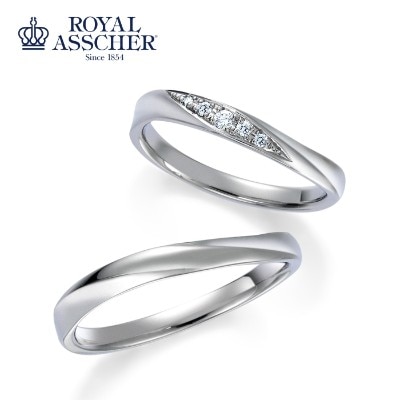 ロイヤル アッシャー マリッジリング Wrb037 Wra027 結婚指輪 Id9405 Royal Asscher ロイヤル アッシャー マイナビウエディング