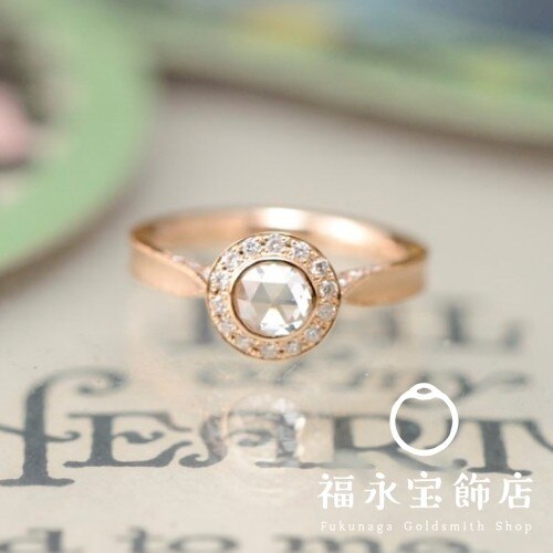 ローズカットダイヤモンドの婚約指輪 Halo ring（婚約指輪） ID20754