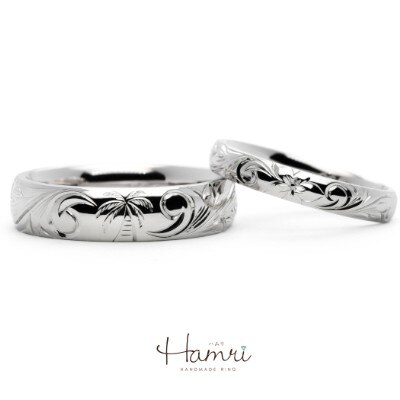 【結婚指輪】ハワイアン彫りの結婚指輪⑦