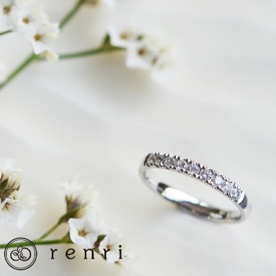 手作り オーダーメイド ダイヤモンドを敷き詰めたシンプルなエタニティリング 婚約指輪 Id Renri マイナビウエディング