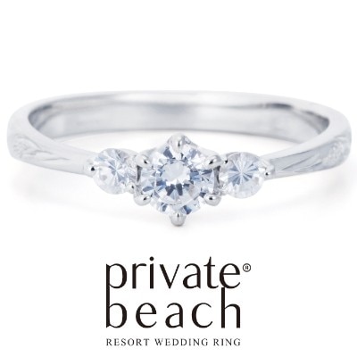 プライベートビーチ　オリノ　プラチナ    婚約指輪　ハワイアンジュエリー