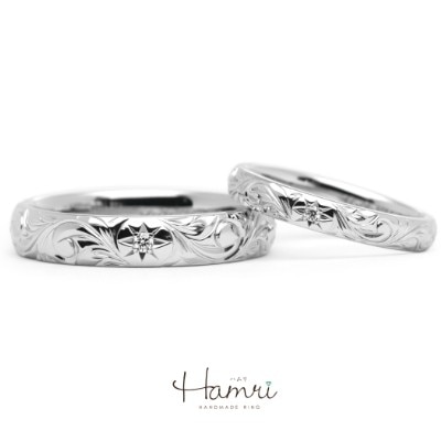 【結婚指輪】ハワイアン彫りの結婚指輪③