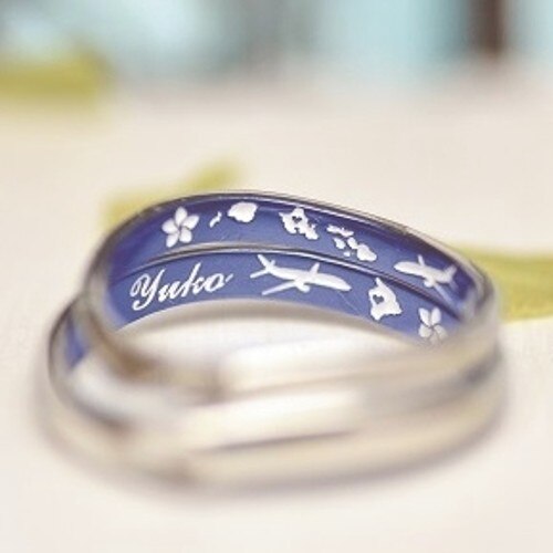 ボーイングとハワイ思い出を刻んだオーダーメイドの結婚指輪