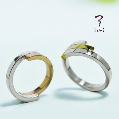 Ichi 彩波 さいは 2種類の素材を組み合わせたスタイリッシュなデザイン 結婚指輪 Id12606 Ichi マイナビウエディング