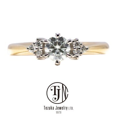 フルオーダー事例 イエローゴールドとプラチナのコンビエンゲージリング 婚約指輪 Id Tezuka Jewelry マイナビウエディング