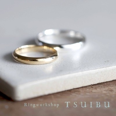 夫婦で素材が異なる指輪は指輪のかたちを揃えて