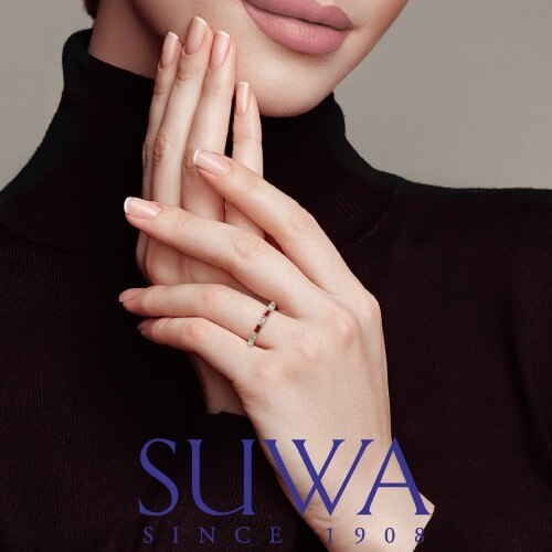 【 SUWA 】スワ K18 ルビー ダイヤモンド エタニティリング