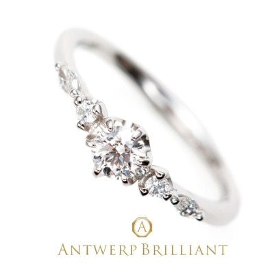 ”Five Star” Round&Marquise cut Diamond Line Ring