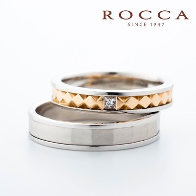Rocca ひし形の彫りがおしゃれ アンティークマリッジリング 結婚指輪 Id Rocca マイナビウエディング